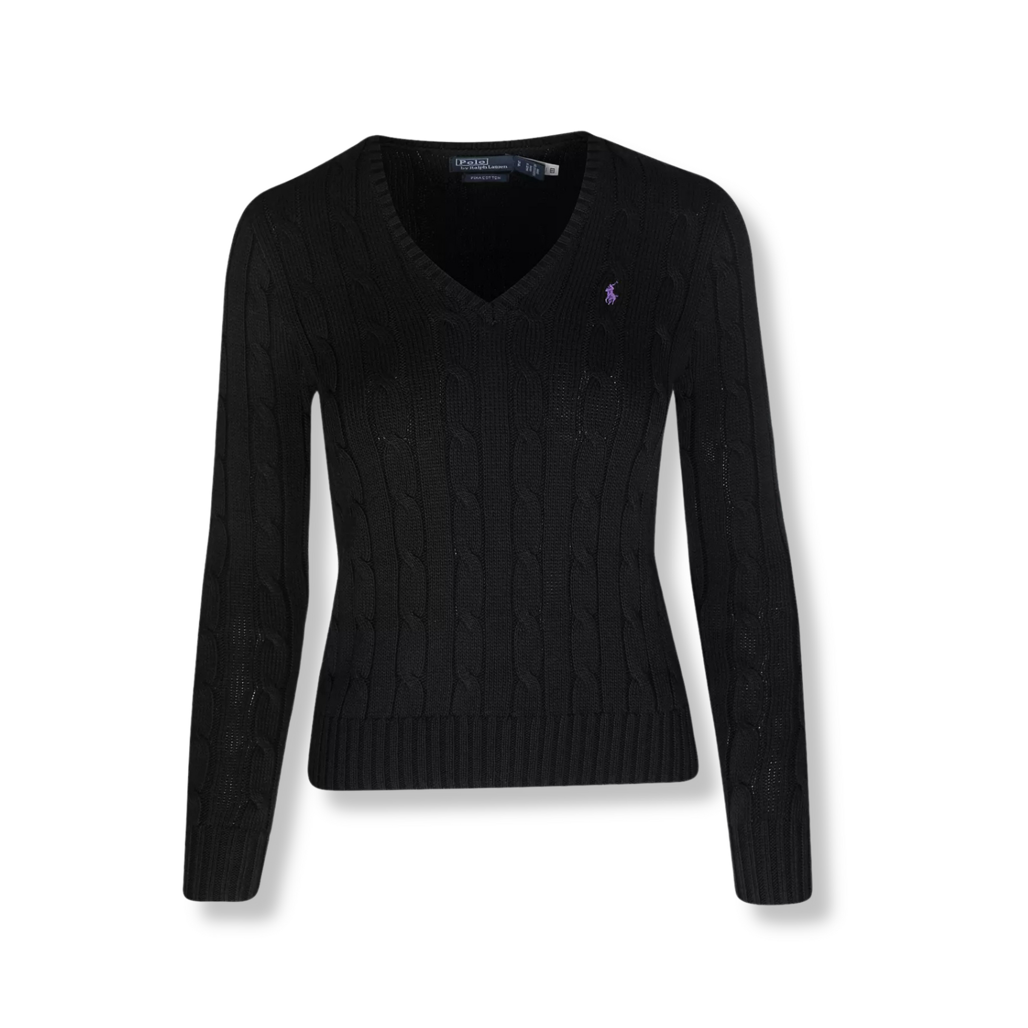 Zopfmusterpullover mit V-Ausschnitt
