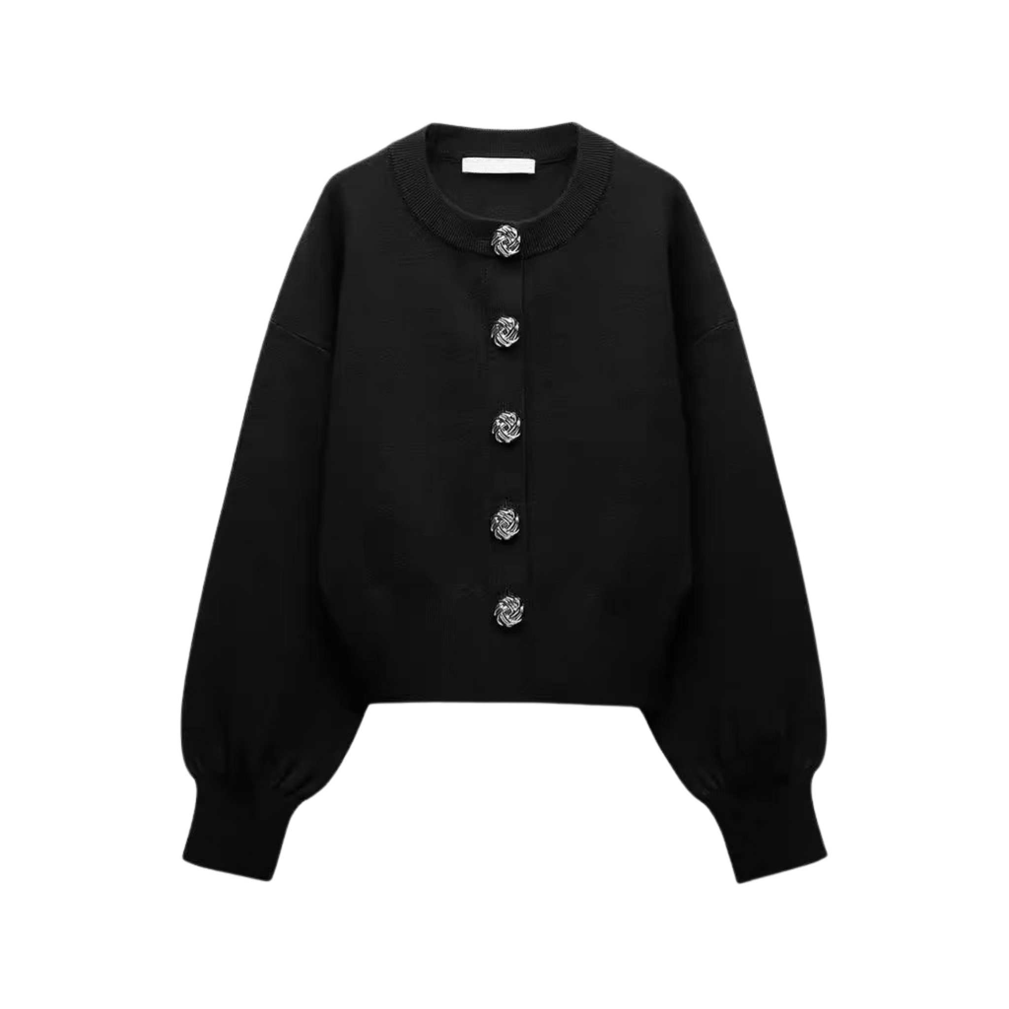 Elegant Black Knit Cardigan