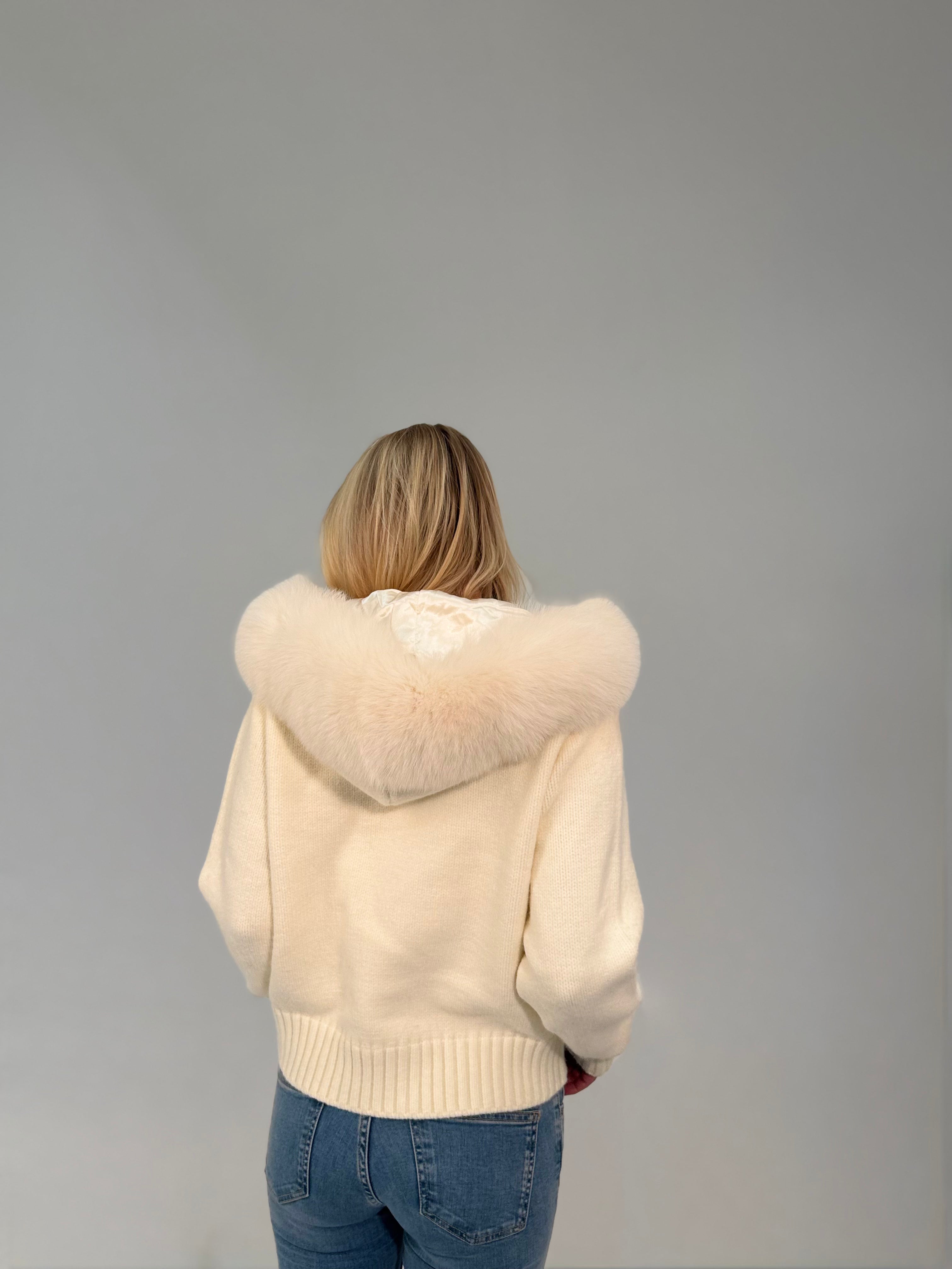 Fur Jacket Satin - White