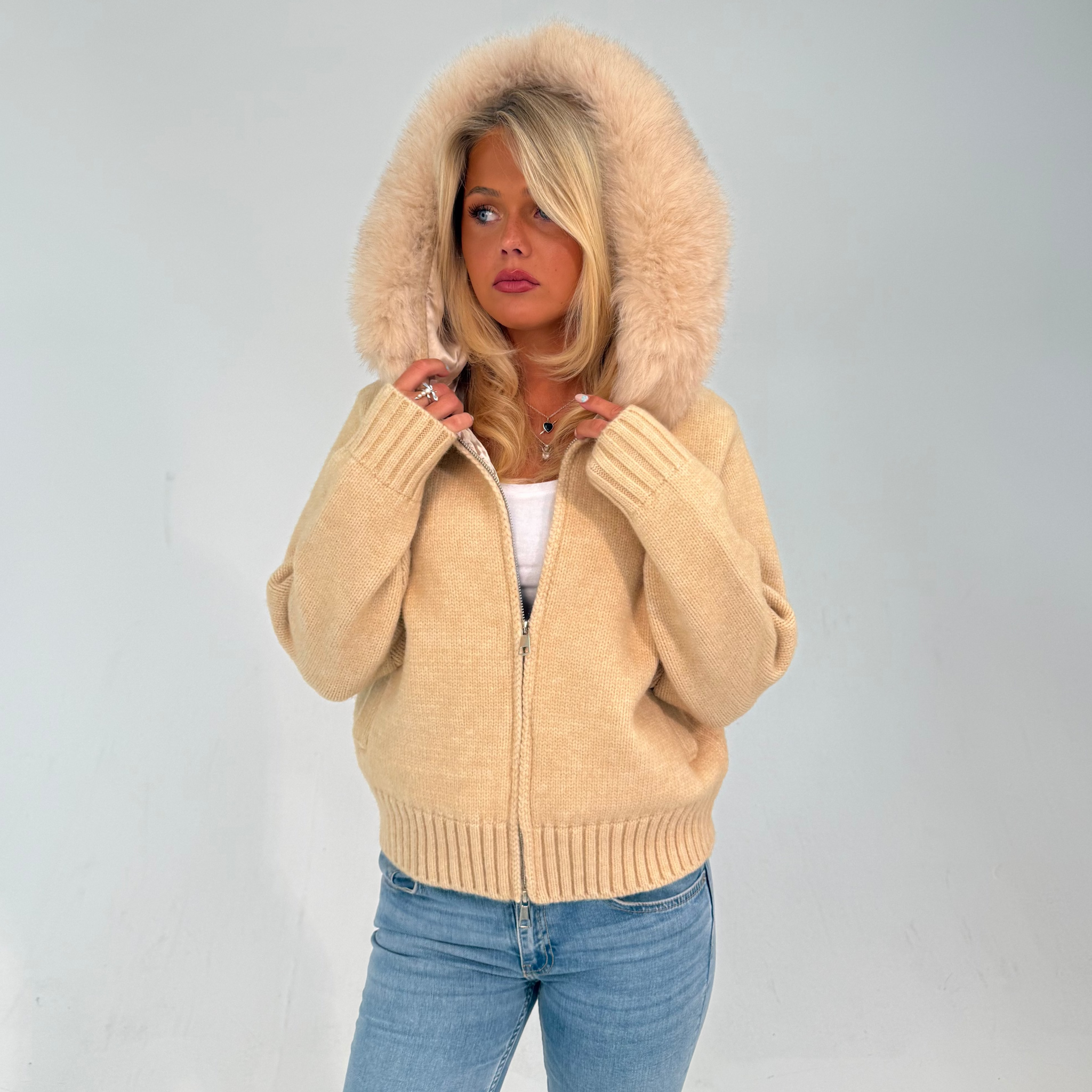 Fur Jacket - Beige