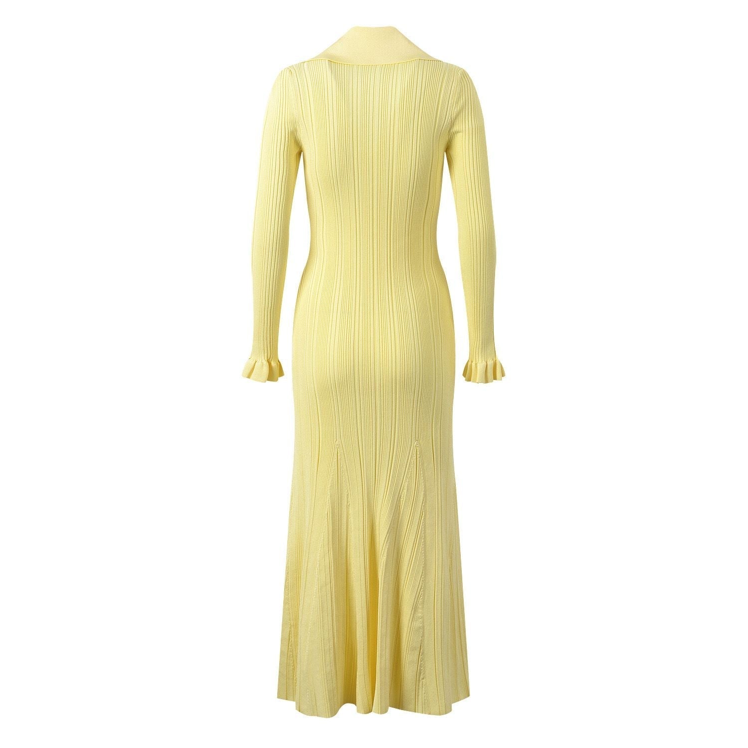 Strick-Midikleid mit Knopfleiste