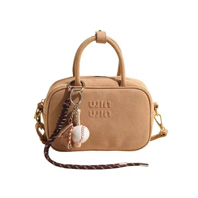 Stylische Damen-Handtasche mit Logo-Prägung und abnehmbarem Schulterriemen.