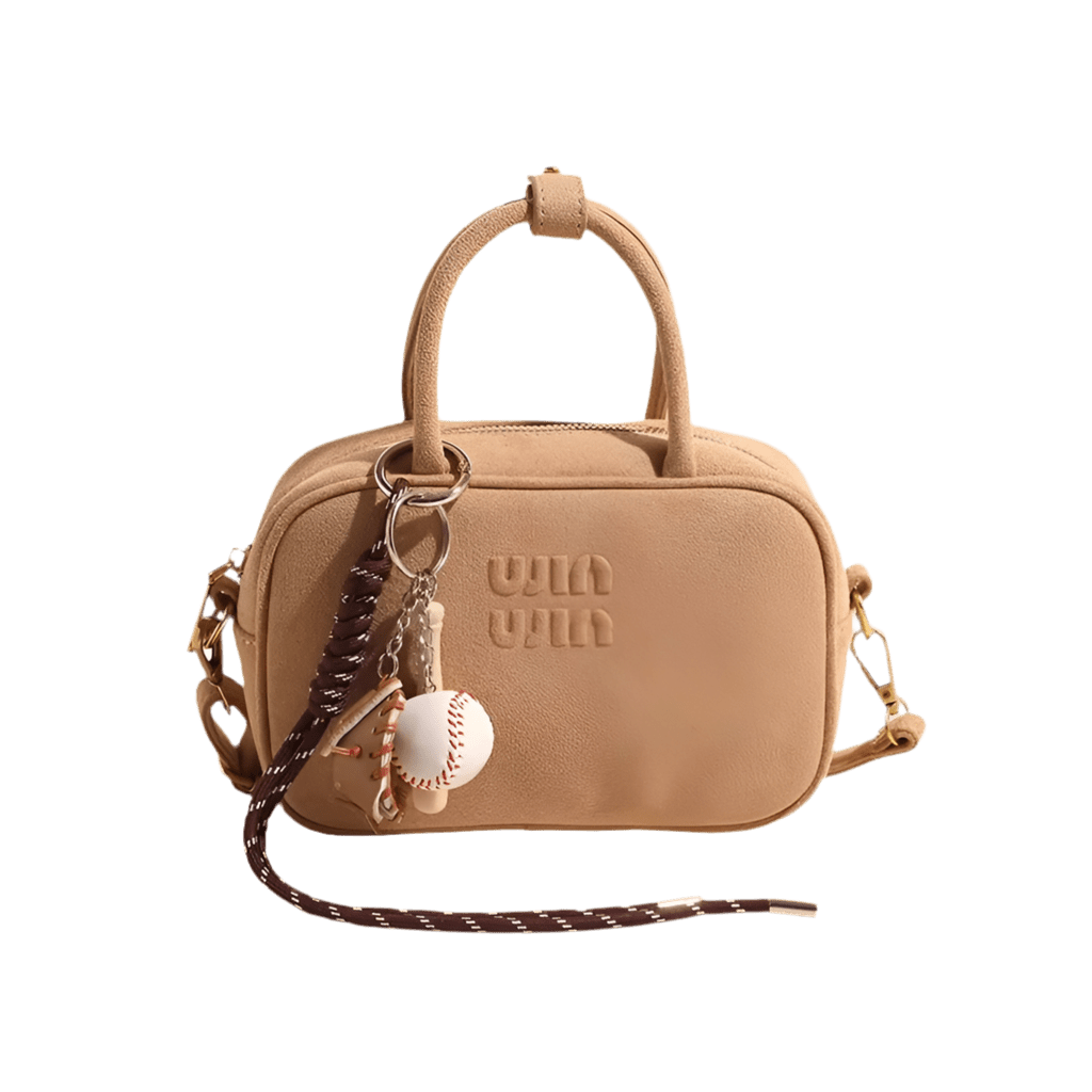 Stylische Damen-Handtasche mit Logo-Prägung und abnehmbarem Schulterriemen.