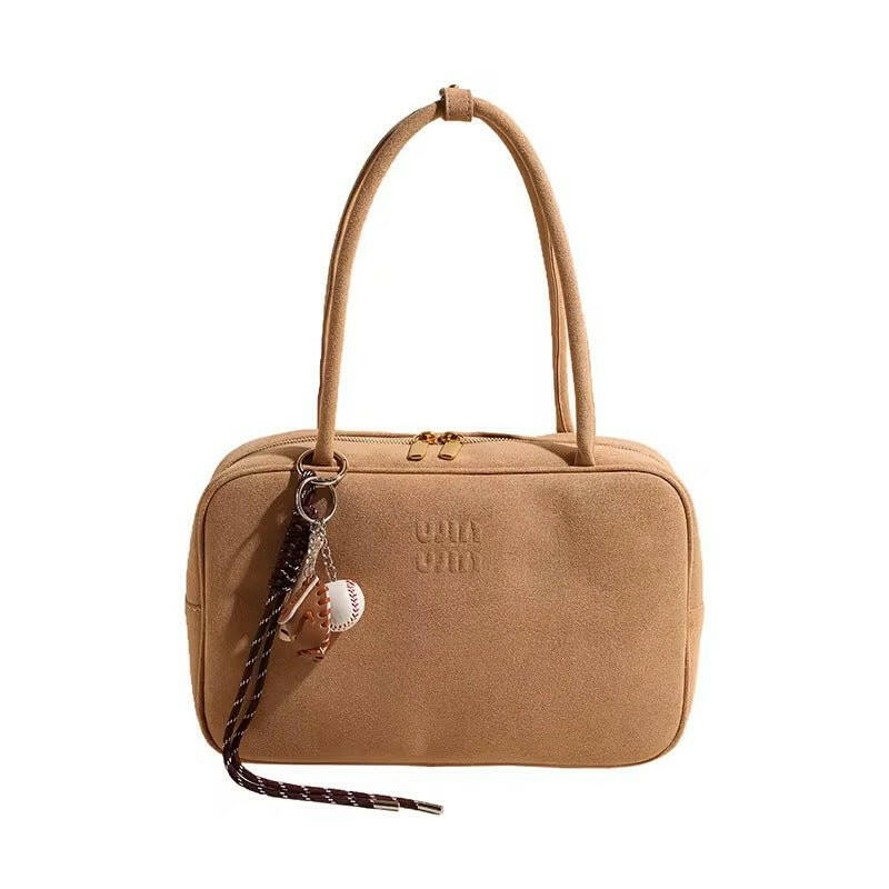 Elegante Damen-Handtasche mit Logo-Prägung und doppelten Tragehenkeln.