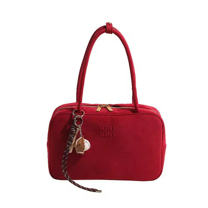 Elegante Damen-Handtasche mit Logo-Prägung und doppelten Tragehenkeln.