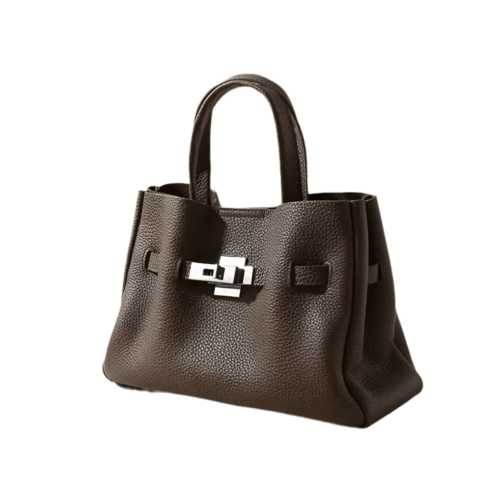 Miraeeparis Luxus Handtasche aus Echtleder mit eleganter Metallschließe – Designer Damen Tasche für Business & Alltag.