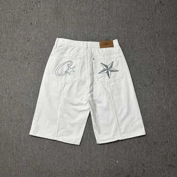 'Alcatraz' Jeans Shorts White
